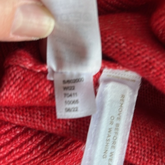 LOFT Red Turtleneck Sweater with Long Dolman Sleeves and Relaxed Fit Size M - Picture 7 of 12